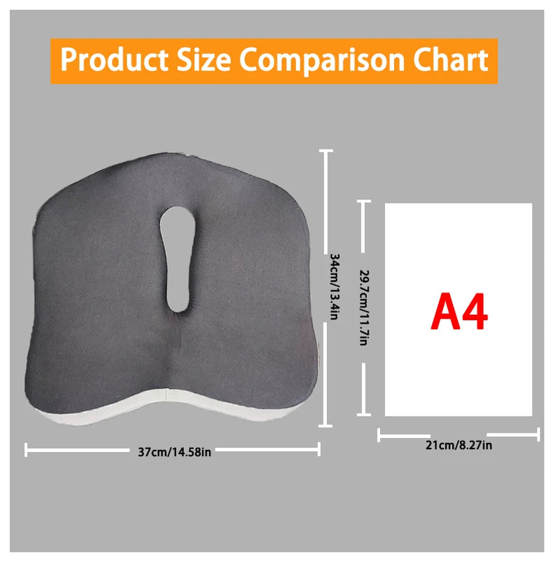1Pc Ergonomic Memory Foam Seat Cushion - Comfort Support for Office Chair, Home Desk, Car, and Wheelchair - Relieves Pressure