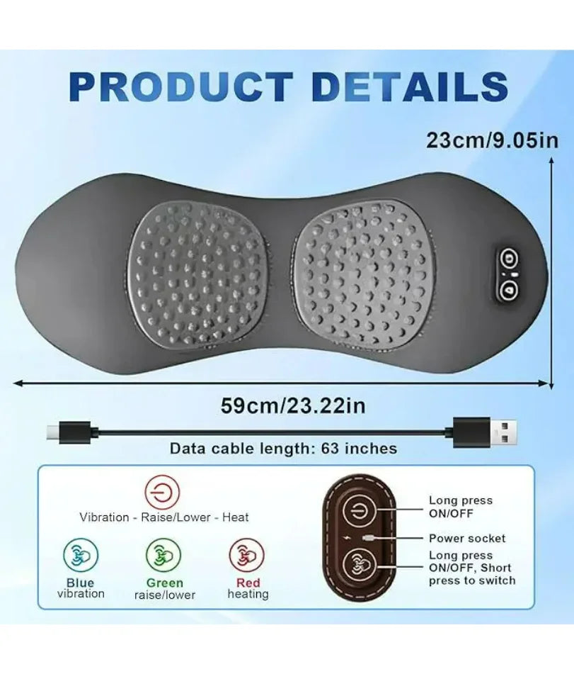 Back Massager with Relief Bed Sleeping Shiatsu Deep Tissue Portable Shoulder Lower Back Pain Relief Waist Massager