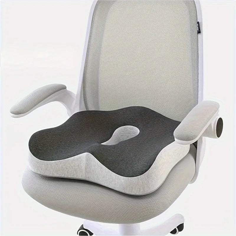 1Pc Ergonomic Memory Foam Seat Cushion - Comfort Support for Office Chair, Home Desk, Car, and Wheelchair - Relieves Pressure