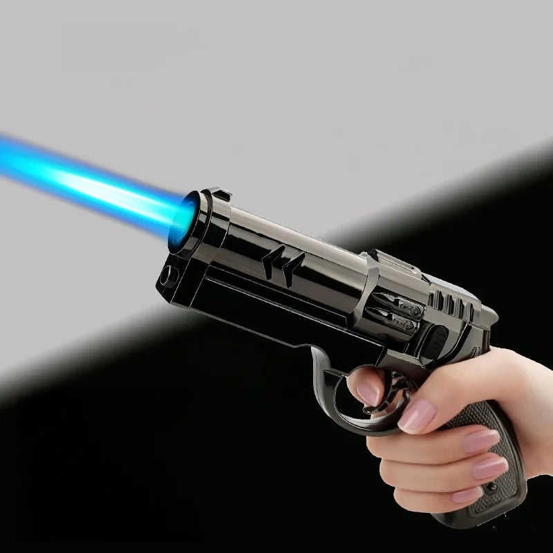 New Creative High Power Butane Gas Turbine Lighter Outdoor Windproof Metal Cigar Lighter Kitchen BBQ Ignition Tool Men'S Gift