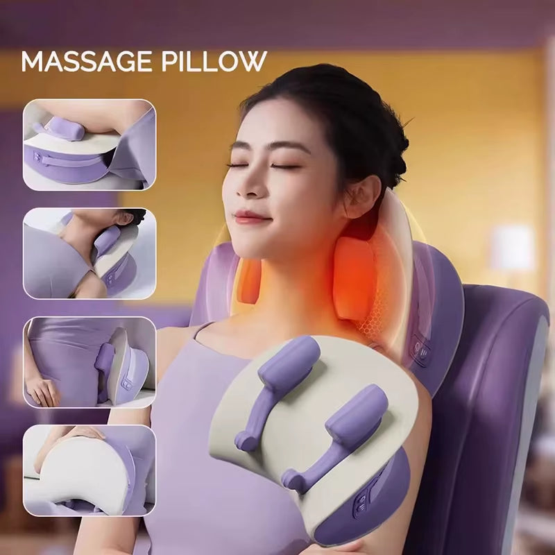NEW Neck Cervical Massage Pillow Rechargeable 6D Ergonomic Neck and Shoulder Massager Knead Waist Leg Trapezius Massage