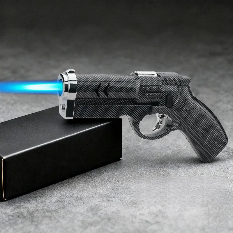 New Creative High Power Butane Gas Turbine Lighter Outdoor Windproof Metal Cigar Lighter Kitchen BBQ Ignition Tool Men'S Gift