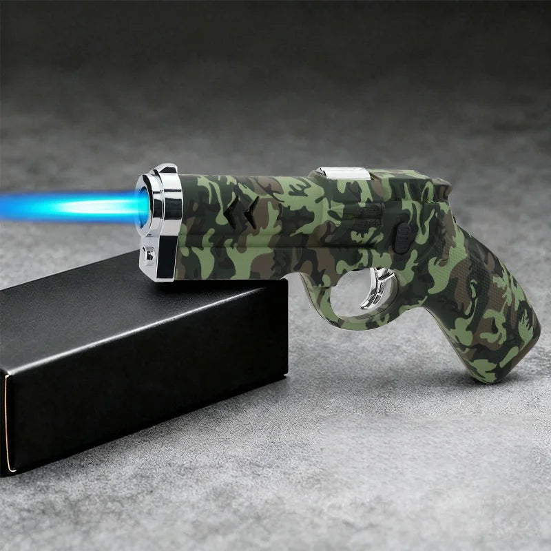 New Creative High Power Butane Gas Turbine Lighter Outdoor Windproof Metal Cigar Lighter Kitchen BBQ Ignition Tool Men'S Gift