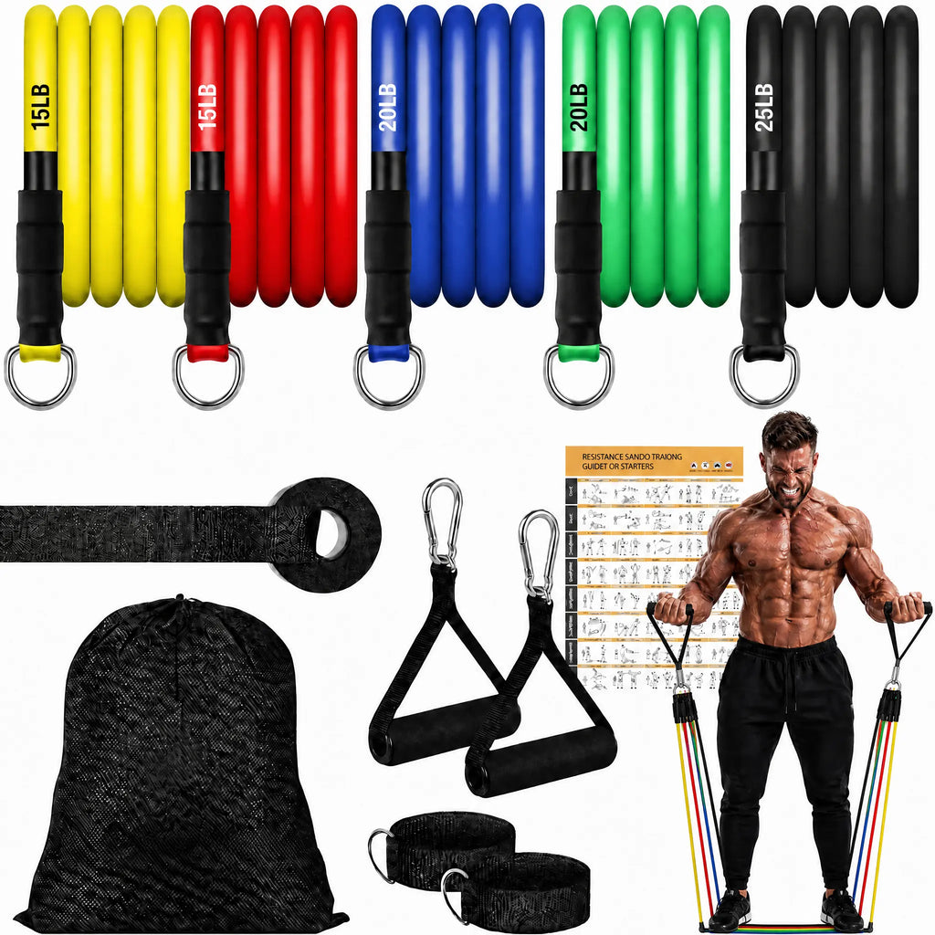 Resistance Bands, Exercise Bands with Handles for Men & Women, Perfect for Working Out, Strength Training, and Home Gym Fitness Equipment
