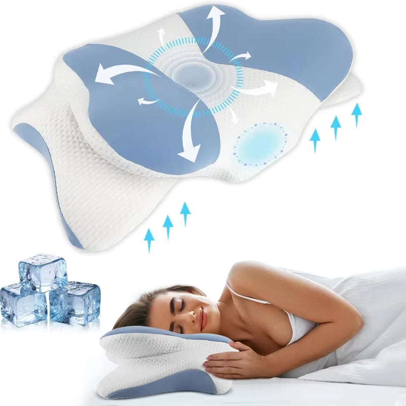 Ergonomic Ergonomic Pain Relief Pillow Memory Foam Cervical Pillow-Neck and Shoulder Support for Side Back Stomach Sleepers