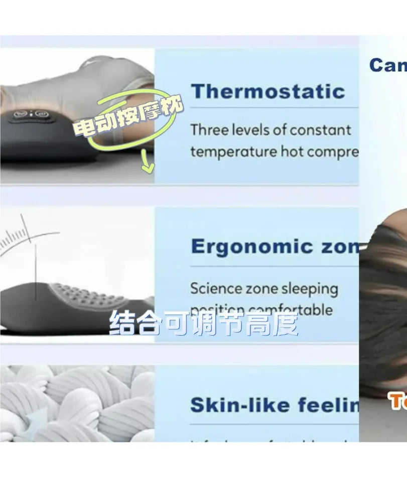 Back Massager with Relief Bed Sleeping Shiatsu Deep Tissue Portable Shoulder Lower Back Pain Relief Waist Massager