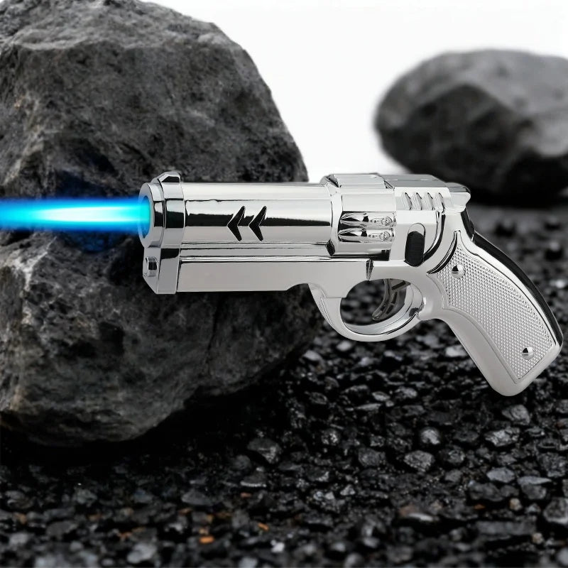 New Creative High Power Butane Gas Turbine Lighter Outdoor Windproof Metal Cigar Lighter Kitchen BBQ Ignition Tool Men'S Gift